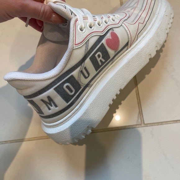 Dior White Multi D Chess Heart Sneakers - Picture 4 of 7